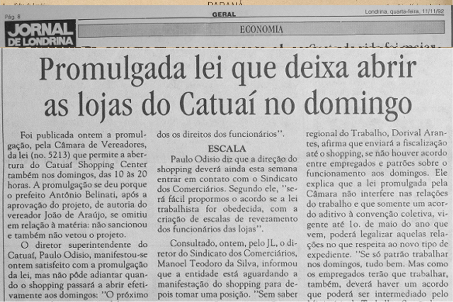 Folha de Londrina, novembro de 1992